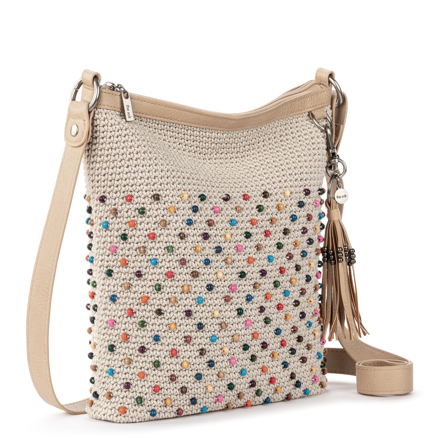 The Sak Lucia Crossbody - |Hand Crochet - Ecru Multi Beads|