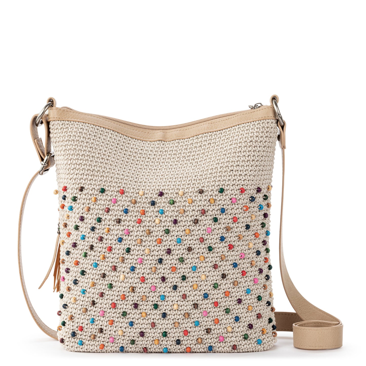 The Sak Lucia Crossbody - |Hand Crochet - Ecru Multi Beads|
