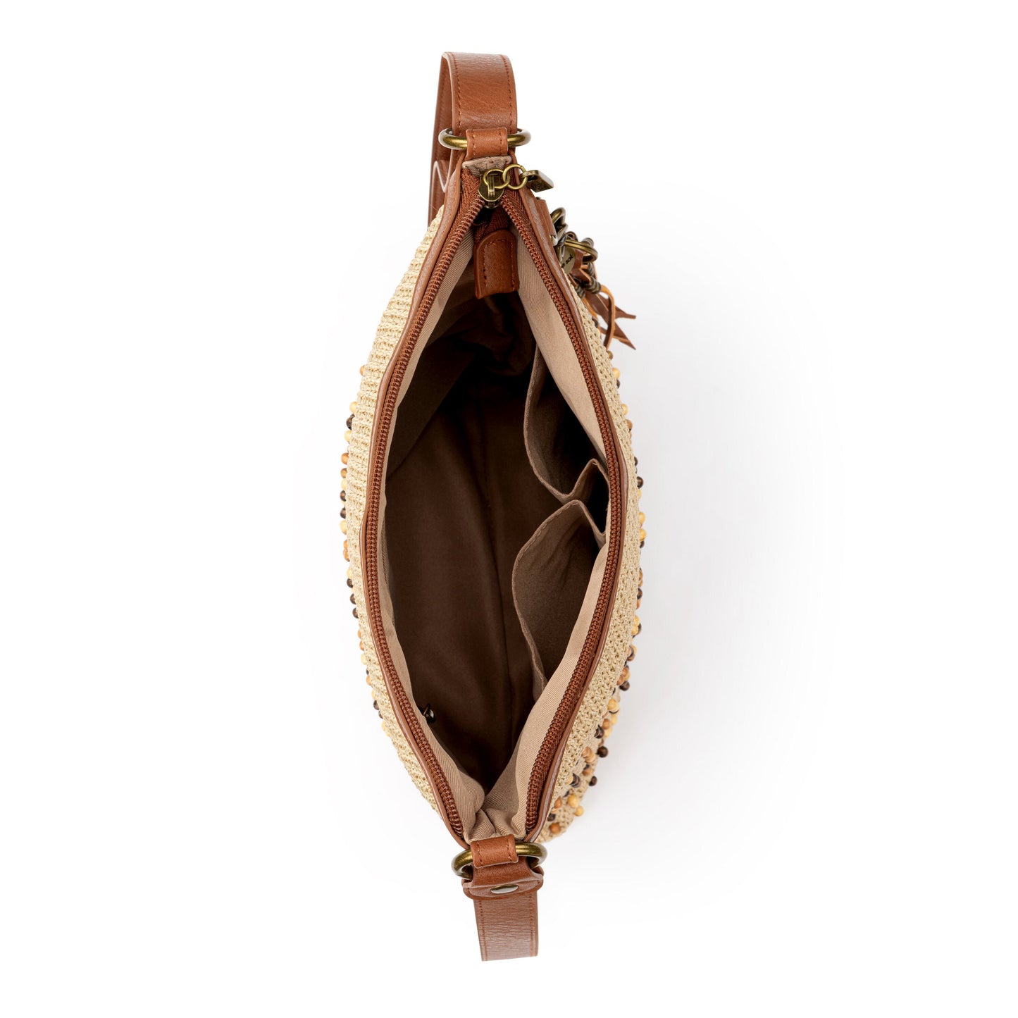 The Sak Lucia Crossbody - |Hand Crochet - Bamboo Neutral Beads|