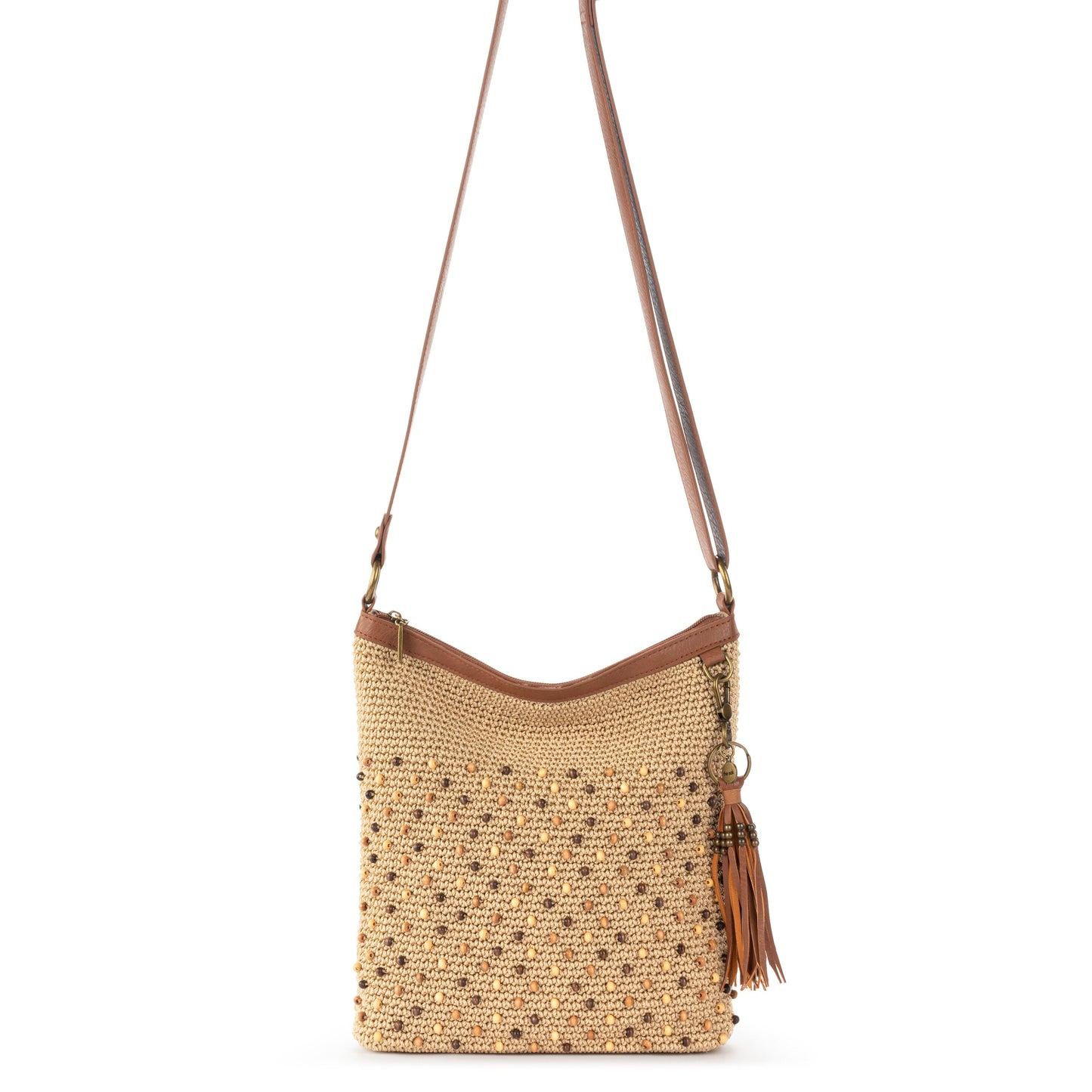 The Sak Lucia Crossbody - |Hand Crochet - Bamboo Neutral Beads|