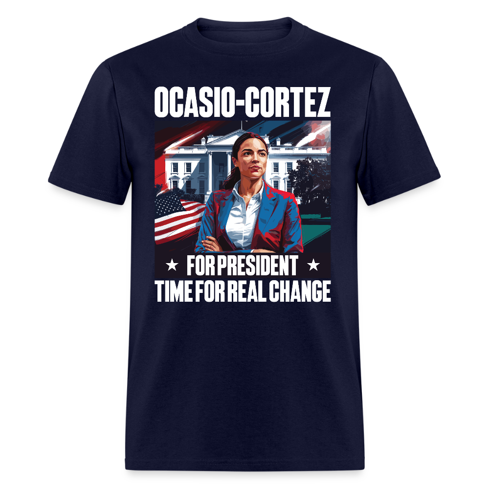 Ocasio-Cortez for President T Shirt - navy