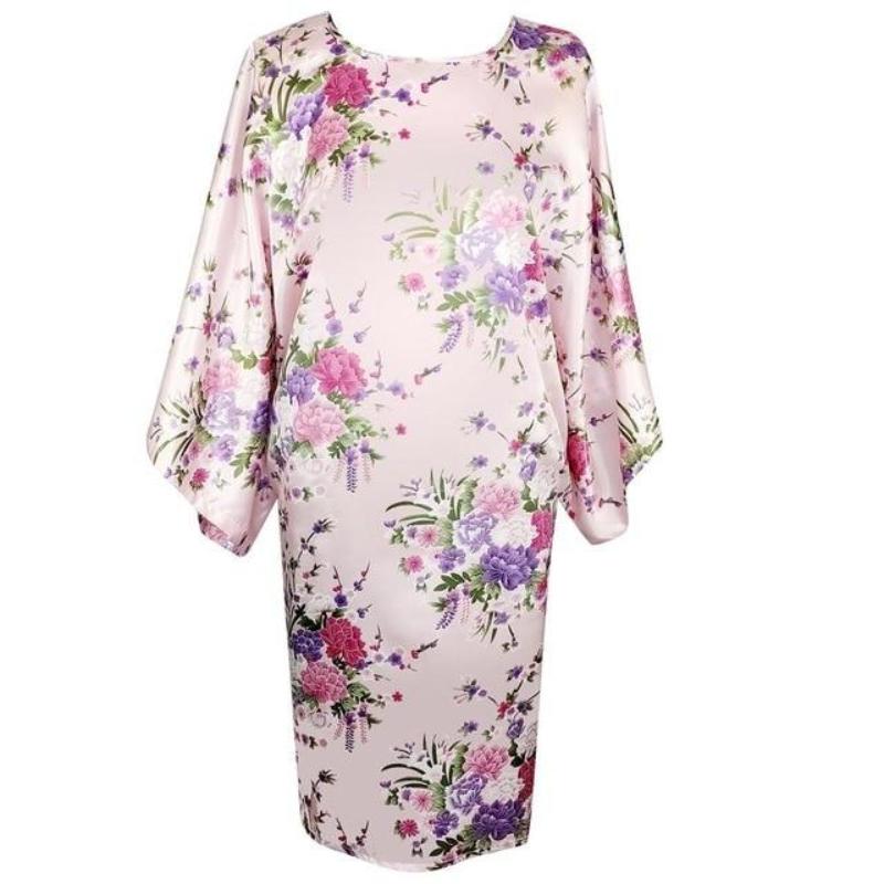 Satin Nightwear Nightgown Loose Bath Gown Nightdress Sleepwear Night Dress - Easy Pickins Store
