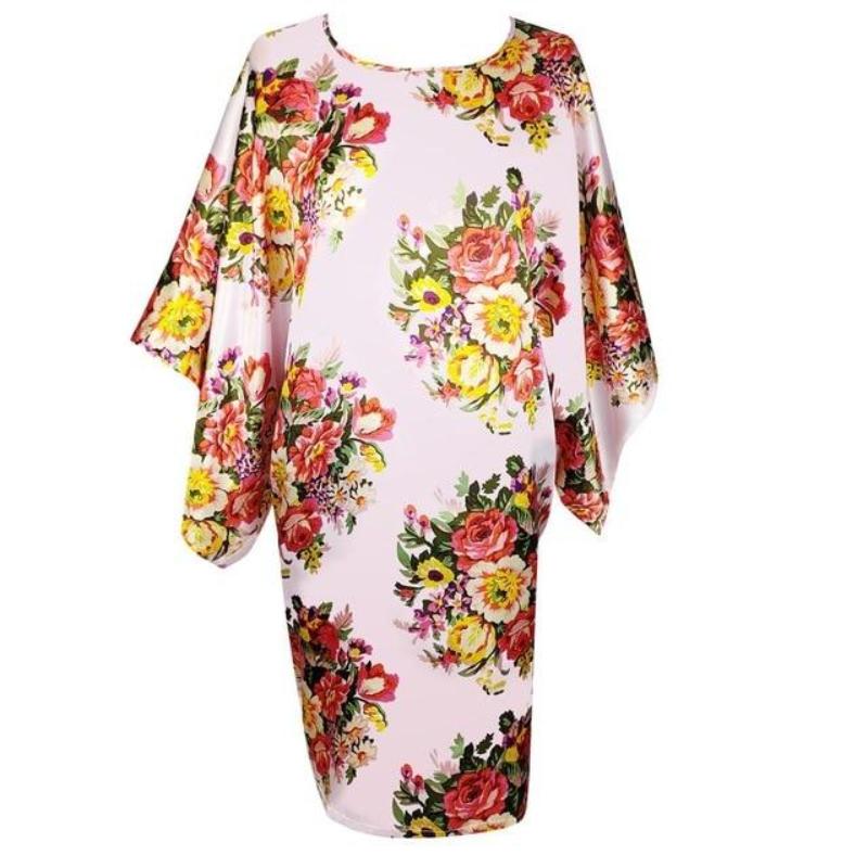 Satin Nightwear Nightgown Loose Bath Gown Nightdress Sleepwear Night Dress - Easy Pickins Store