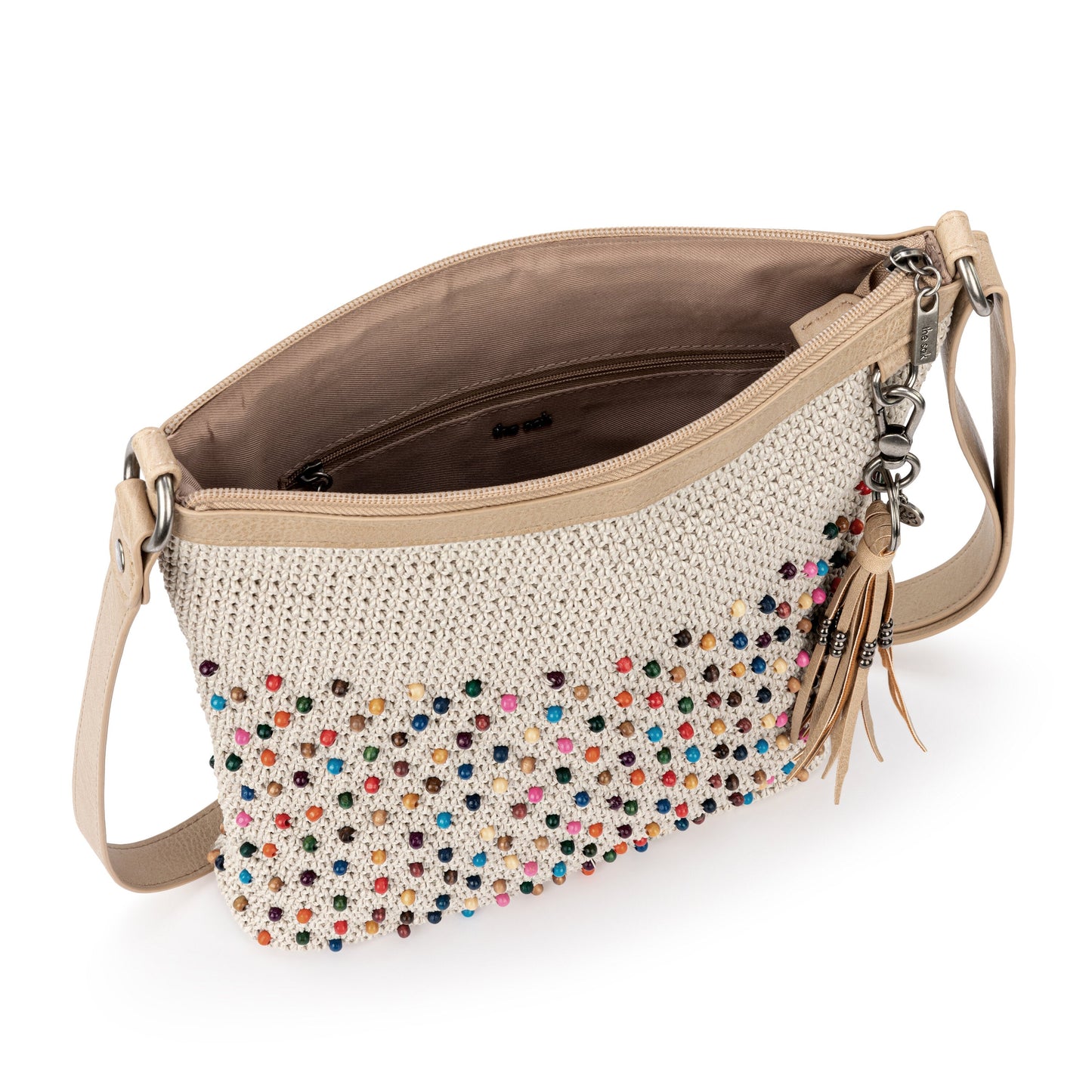 The Sak Lucia Crossbody - |Hand Crochet - Ecru Multi Beads|