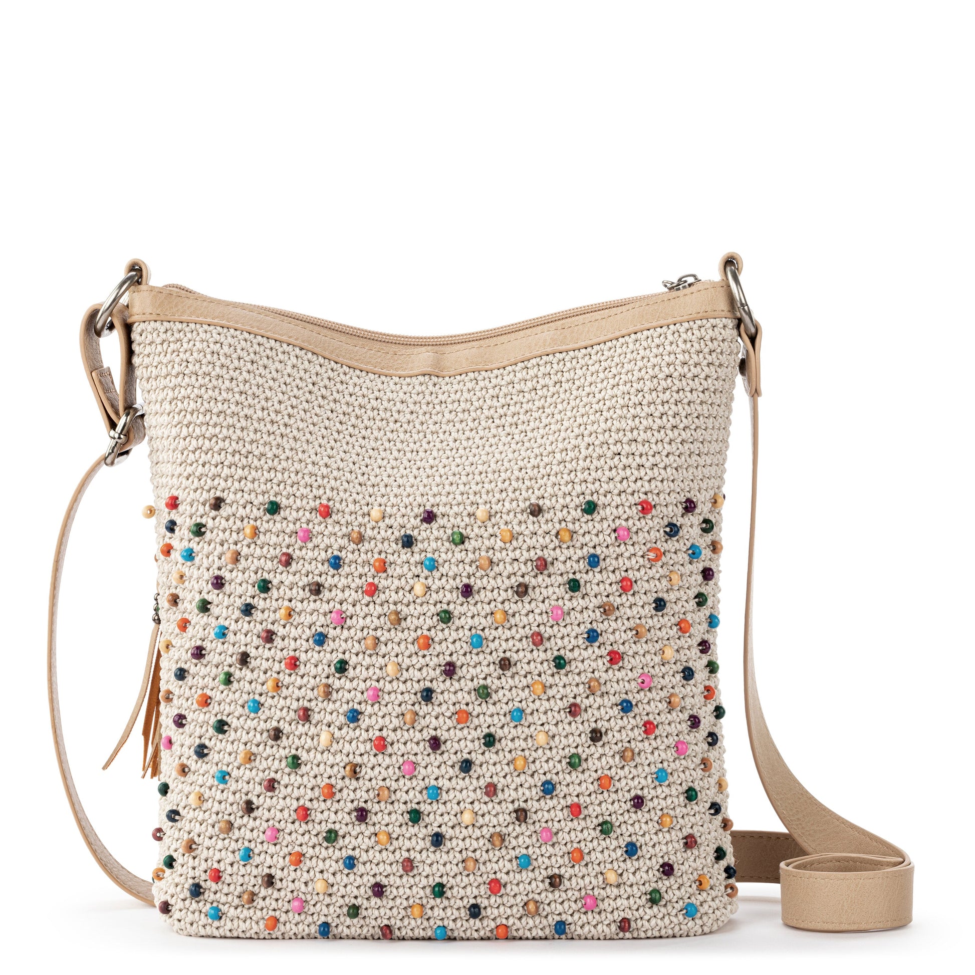 The Sak Lucia Crossbody - |Hand Crochet - Ecru Multi Beads|