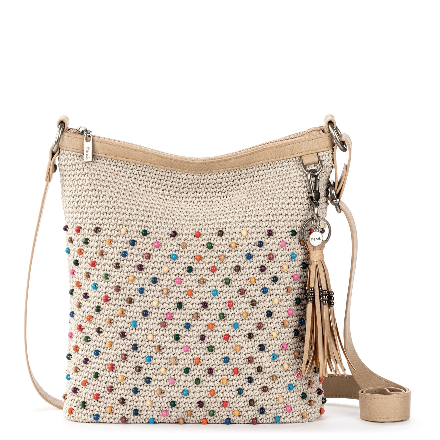 The Sak Lucia Crossbody - |Hand Crochet - Ecru Multi Beads|