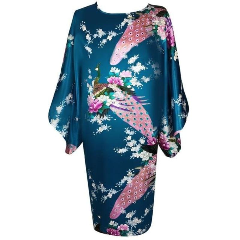 Satin Nightwear Nightgown Loose Bath Gown Nightdress Sleepwear Night Dress - Easy Pickins Store