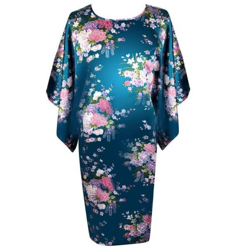 Satin Nightwear Nightgown Loose Bath Gown Nightdress Sleepwear Night Dress - Easy Pickins Store